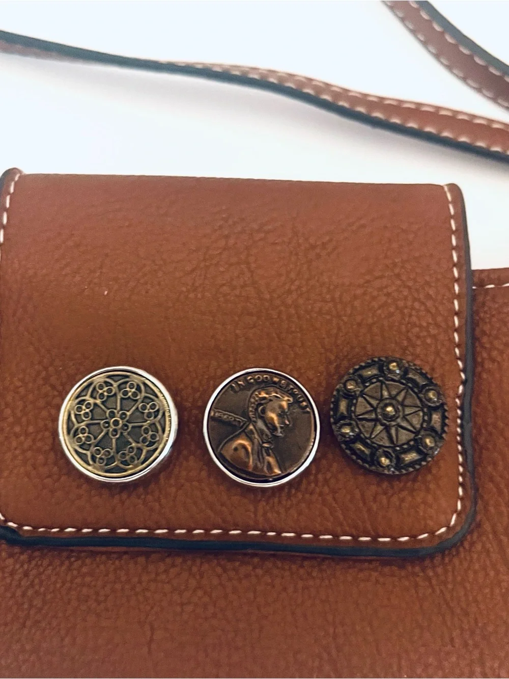 Ginger Snaps Brown Women’s Crossbody Mini Bag with Decorative Studs